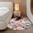 thumbnail image 2 of Round Rugs 4Ft, Pink Purple Hydrangea Round Area Rug Washable Indoor Throw Carpet, Spring Pastoral Flowers Soft Non Slip Circle Rug for Kitchen Nursery Room Home Decor Aesthetic, 2 of 8