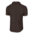 thumbnail image 5 of Bcfgryg Short Sleeve Loose Knit Jacquard Shirt Comfortable Breathable Casual Top For Daily Wear And Outdoor Activities Big and Tall Shirts Brown M, 5 of 5