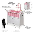 thumbnail image 4 of Cabinet Doll Crib with Chevron Bedding and Free Personalization Kit - White/Pink, 4 of 11