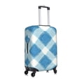 thumbnail image 4 of Multi-Size Suitcase Protective Cover Full Range Double Stitching Invisible Zipper For Travel Business Argyle Plaid Lightskyblue_49288_4 Small, 4 of 8