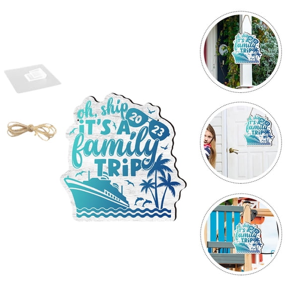 FENGGUIQU MZ602 Small Wood Welcome Sign with No-Trace Hook and 60cm Jute Rope Door Hanging Decor