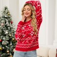 thumbnail image 4 of Fgnfyis Chandails de Noël pour Femmes Chandail d'Hiver Haut Décontracté Design Flocon de Neige Doux Chaud Vacances Rouge P, 4 of 9