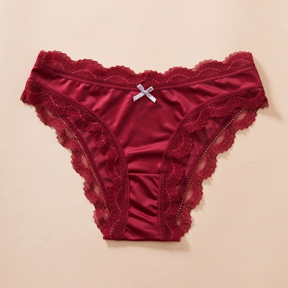 Women's Low Waist Lace Stitching Briefs Underwear - Soft Comfortable Thong for Daily Wear and Workouts