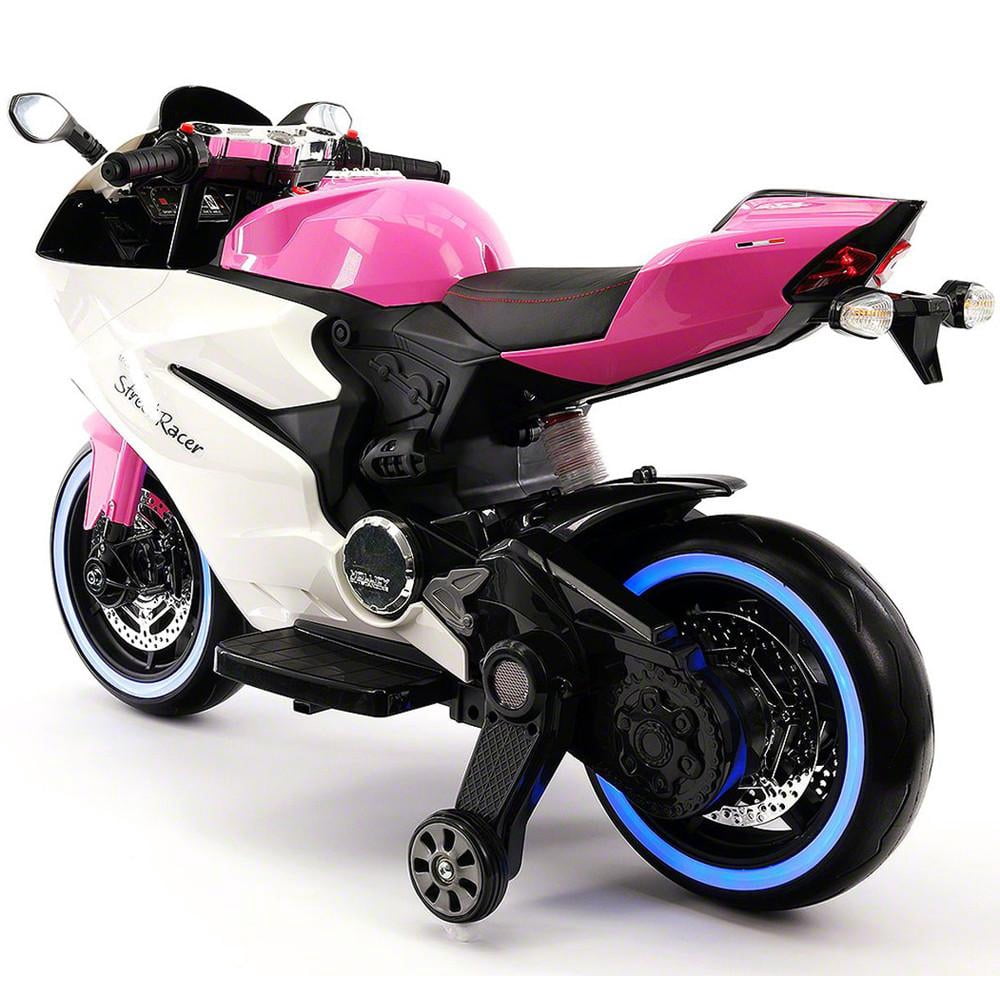 2021 Racing Style Ride On Car Motorcycle Toy for Kids 12V Powered  Pink