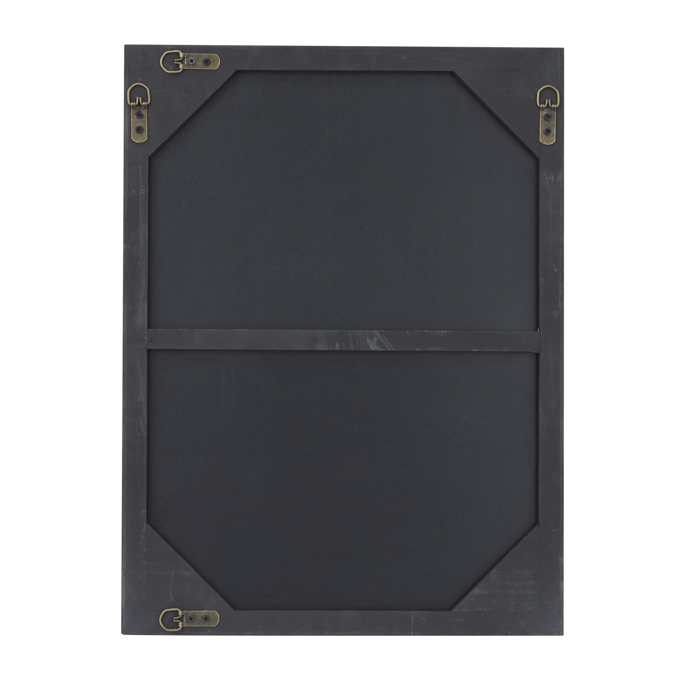 DecMode 18" x 24" Black Wall Mirror with Thin Frame