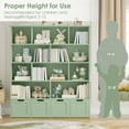 thumbnail image 3 of Homfa 10 Cube Toy Storage Organizer, 57.5" Tall Bookcase with 4 Removable Drawers,Bookshelf for Kids Room Living Room, Green, 3 of 7