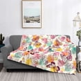 thumbnail image 2 of Honeii Butterflies and Roses print throw blanket, crafted from cozy cotton flannel, offers versatile home decor as a bedding suitable for all seasons.-60"x50", 2 of 6