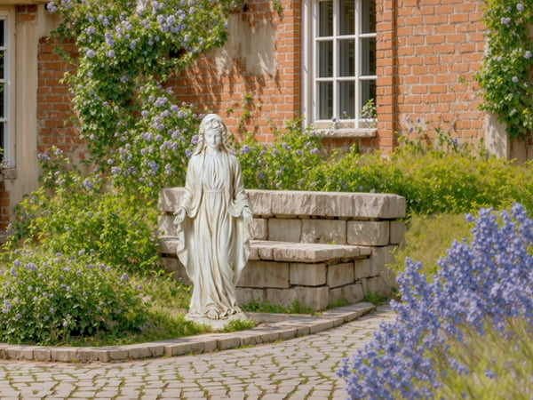LuxenHome Virgin Mary Statue Outdoor, 30'' Religious Garden Statue, Blessed Mother Outdoor Statue, Virgen De Guadalupe Statues, Large Outdoor Garden Statues, Sculptures Decorations Home Yard Patio