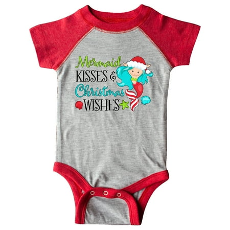 

Inktastic Mermaid Kisses and Christmas Wishes with Seashells Gift Baby Boy or Baby Girl Bodysuit