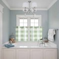 thumbnail image 3 of Sage Green Plaid Kitchen Curtains Small Short 39 Inch Length, Spring Farmhouse Buffalo Checkered Grommet Top Bedroom Living Room Curtains, Light Filtering Cafe Curtain Drapes 2 Panels Set 55''x39'', 3 of 9