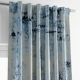 thumbnail image 2 of Raindrops Blue Printed Linen Textured Blackout Curtain (1 Panel), Raindrops Blue, 50W X 108L, 2 of 10