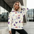 thumbnail image 5 of SCRAWLGOD Butterfly Womens Hoodies Pullover Graphic Sweaters for Women Plus Size S Loose Long Sleeve Tops for Women Crewneck Sweater Hoodie Women Size S for Daily Life, 5 of 7