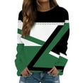 thumbnail image 2 of Tawop Sweatshirts Womens Top Sweatshirt Crew Neck Long Sleeve Graphic Green S, 2 of 5