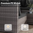 thumbnail image 6 of Gymax Set of 7 Patio Furniture Set PE Rattan Sectional Sofas w/ Tempered Glass Coffee Table Black, 6 of 7
