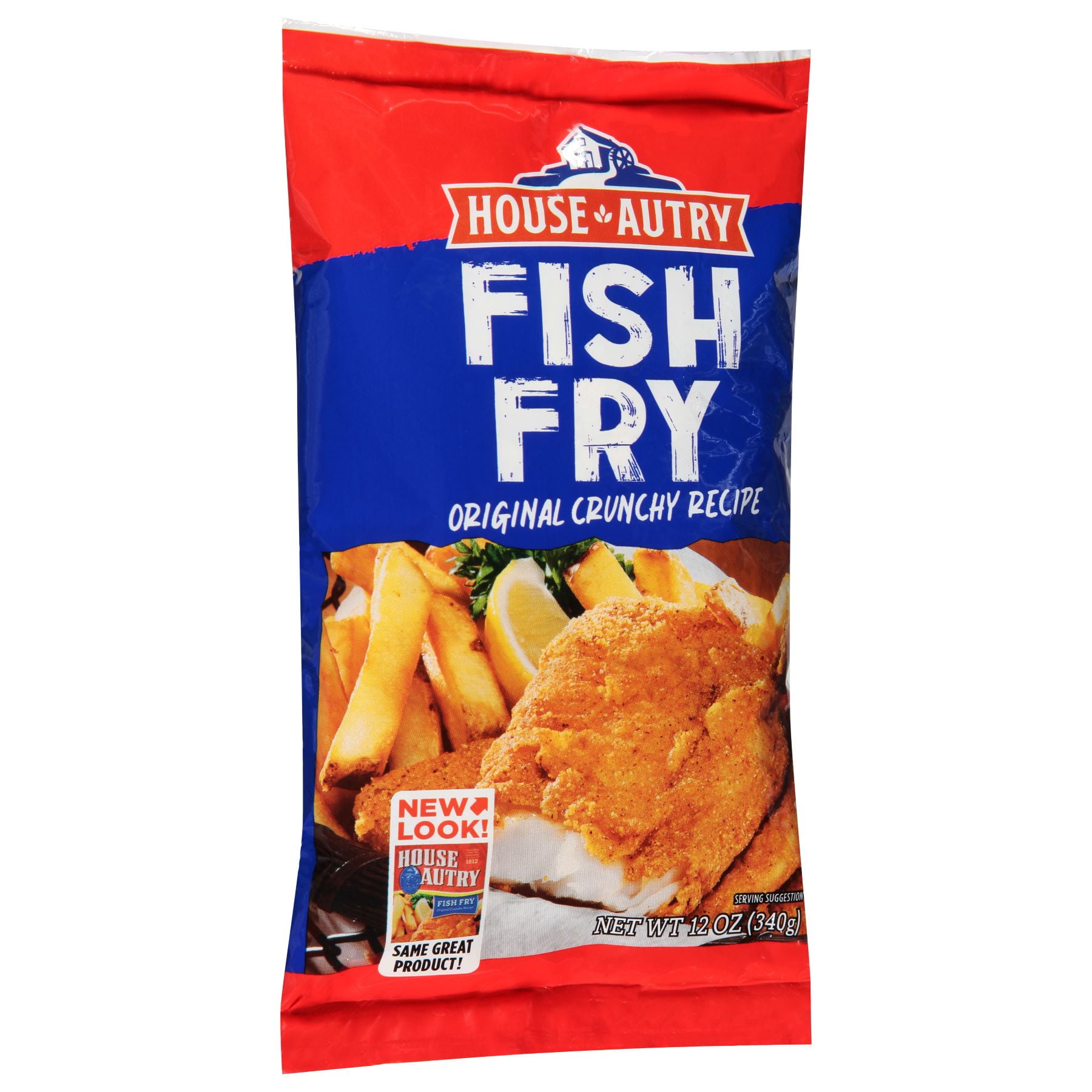 (6 pack) House Autry Original Crunchy Recipe Fish Fry Mix 12z Seasoned Crispy Coatings & Batters Fry Mix Pouch