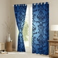 thumbnail image 3 of Manfei Victorian Flower Blackout Curtains Set of 2 (38x54 Each),Retro Damask Theme Curtains and Drapes,Blue Black Living Room Curtains For Men Women,,Lightweight Room Decorative, 3 of 6