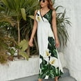 thumbnail image 6 of Calla Lilies Dress Summer Street Style Bohemia Long Dresses Female Sleeveless Printed Maxi Dress, 6 of 9
