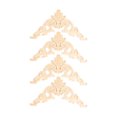 thumbnail image 6 of HOMEMAXS Wood Carved Appliques 4pcs Khaki Timber Decals for Decoration and DIY Projects, 6 of 8