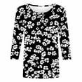 thumbnail image 5 of CYMMPU Blouses for Women Dressy Casual Crew Neck Tunic Tops Floral Pattern 3/4 Sleeve Fall Trendy Shirts Spring Tops Loose Fit Lightweight Basic Tees Multicolor M, 5 of 5