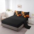 thumbnail image 5 of Castle Fairy Orange Basketball Initial K Twin Bedding 7-Piece, Abstract Watercolor Splash Bedding Comforter Set, Black Orange,Black Reversible, 5 of 7