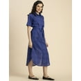 thumbnail image 3 of Moomaya Short Sleeve Spread Collar Cotton Dress - Women's Trendy Shirt Dress, 3 of 9