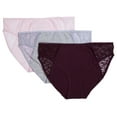 thumbnail image 3 of Donna L'oren Women's Hi-cut Briefs Floral Lace Detail Panties 3-Pack S-XL, 3 of 8