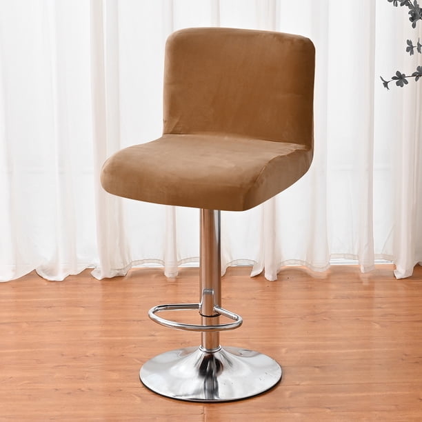 Funda elástica para taburete alto de lana de zorro plateado, funda para silla de bar con respaldo bajo, funda para silla de bar para el hogar