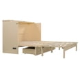 thumbnail image 6 of Queen Murphy Bed with Charging Station & 2 Drawers, Mobile Murphy Chest Bed with Black Handles, Cabinet Bed for Home Office or Small Room, Space-Saving Murphy Bed, White, 6 of 9