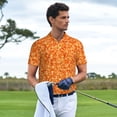 thumbnail image 2 of Wukai Orange Glitter Men’s Polo Shirts,Quick-Dry Athletic Shirt,Classic Fit Shirts-Medium, 2 of 8