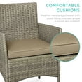 thumbnail image 5 of Best Choice Products 3-Piece Outdoor Wicker Conversation Patio Bistro Set, w/ 2 Chairs, Table - Taupe/Desert, 5 of 8