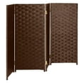 thumbnail image 4 of Red Lantern 3 ft. Short Woven Fiber Folding Screen - Dark Mocha - 4 Panel, 4 of 7