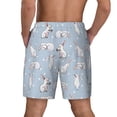 thumbnail image 3 of Kdxio Rabbit Is Eating Carrots Print Men's Swim Trunks with Compression Liner 7 Inch Inseam Quick Dry Swim Shorts, 3 of 7