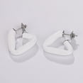 thumbnail image 5 of Pendientes triangulares de tamaño pequeño, color puro, ligeros, decorativos, hermosos pendientes triangulares, color blanco, 5 of 5