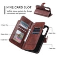 thumbnail image 4 of Allytechgroup Wallet Case for Samsung Galaxy S22, 9 Cards Slots Flip Stand RFID Blocking Bumper Shockproof Vintage PU Leather Phone Case Cover for Galaxy S22, Brown, 4 of 14