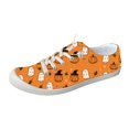 thumbnail image 2 of Willtoo Women's Halloween Ghost Pumpkin Print Canvas Sneakers, Lace Up Low Top Casual Shoes, Lightweight Non-Slip Flat Sole Holiday Walking Shoes, 2 of 5