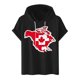 thumbnail image 1 of Blusa con capucha de manga corta para hombre, informal, con estampado, a la moda, con capucha, camiseta deportiva de manga corta, blusa de poliéster para hombre, 1 of 6