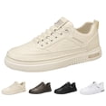 thumbnail image 6 of AUDeals Men Women Height Increasing Leather Sneakers Platform Low Top Chunky Lace Up Walking and Tennis Shoes, 6 of 7