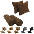 thumbnail image 2 of Blazing Needles 9818-CD-S4-MS-SB Double-Corded Solid Microsuede Throw Pillows with Inserts, Saddle Brown - Set of 4, 2 of 5