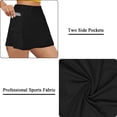 thumbnail image 5 of Women's Plus Size Mid-Waist Athletic Short Skirts with Side Pocket, Athletic Bottoms 2 in 1 Liner Breathable Quick Dry, 5 of 7