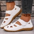 thumbnail image 2 of Wedge Heels Beach Sandals Casual Footwear Solid Color Comfortable Outdoor Indoor Use for Spring Summer Fashion White,37, 2 of 9