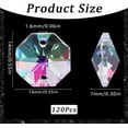 1 Box 120Pcs 14mm Crystal Glass Octagon Beads 2 Hole Prism Bead Bulk ...