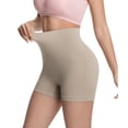thumbnail image 3 of Seamless Leggings Shorts for Women High Waisted Butt-Lifting Rib-Knit Soft Yoga Workout Running Biker Shorts (XL, Khaki), 3 of 6