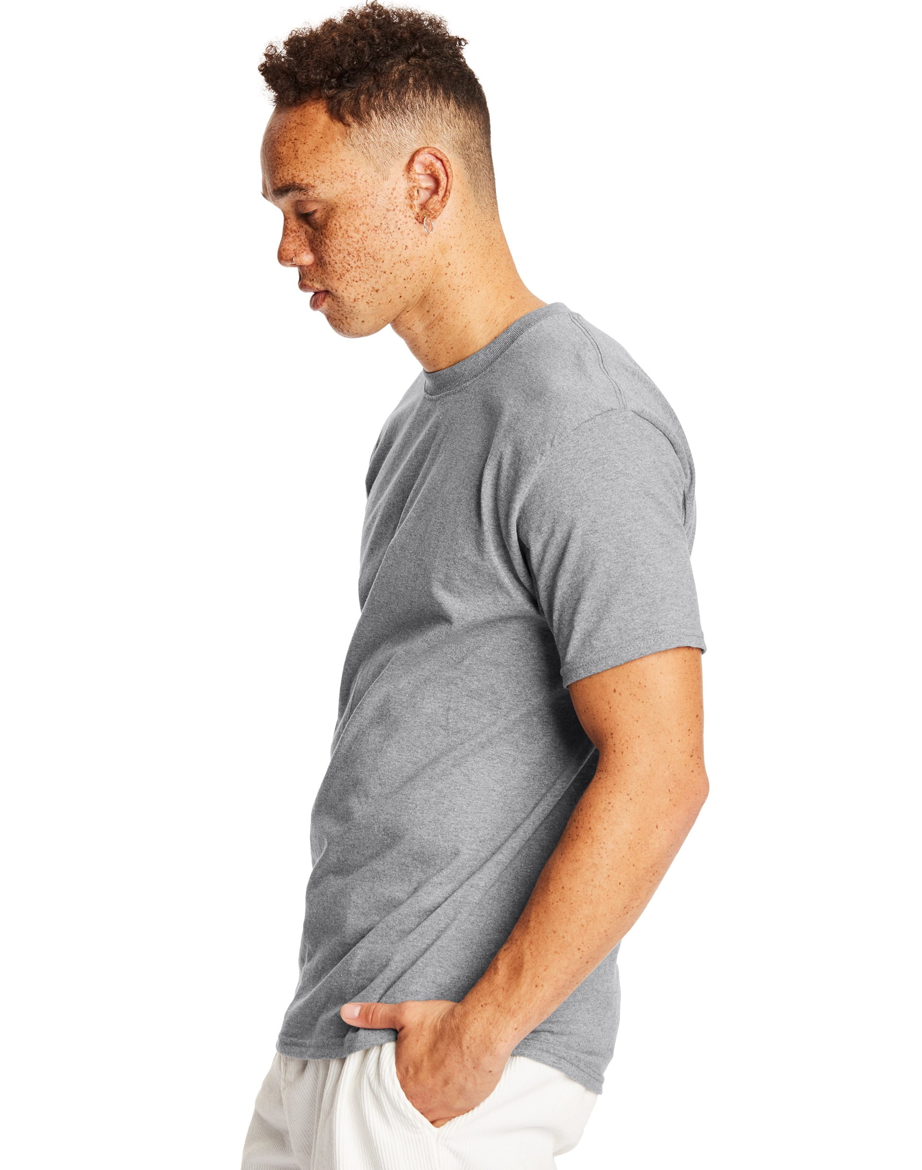 Hanes Authentic Men's Short Sleeve Crewneck T-Shirt, Big and Tall Sizes Available S-5XL