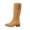 Brown, variant on Double Buckle Knee High Boots for Women Pull On Tall Booties Round Toe Low Heel Faux Suede Snow Boots Fall Winter Womens Shoes Casual Outfits