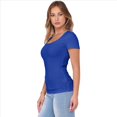 thumbnail image 2 of Camiseta de Canalé Entallada para Mujer, Azul , Talla XXL, 2 of 9