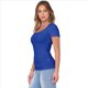 thumbnail image 2 of Camiseta de Canalé Entallada para Mujer, Azul , Talla XXL, 2 of 9