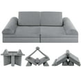 thumbnail image 1 of Costway Ensemble de Canapé de Jeu pour Enfants 8 Pcs Canapé Modulaire Convertible en Mousse Pliable Ensemble de Jeu pour Tout-Petits Gris, 1 of 10