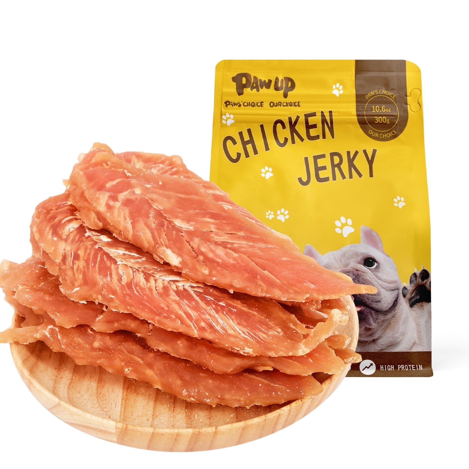 (2 pack) PAWUP Chicken Jerky Dog Treats, Grain Free, Rawhide Free, Low Fat Long Lasting Dog Chews, Dog Treats for Small Medium Large Dogs, 10.6oz
