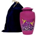 thumbnail image 2 of RUZIOON Lovely Humming Bird Purple Cremation Urn – Lovely Bird Keepsake Urn for Human Ashes with Velvet Bag Keepsake Urn - Affordable Keepsake Urn (200 lbs) – 10.5 x 6, 2 of 2