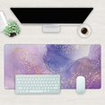thumbnail image 2 of Purple Rose & Lavender Liquid Marble Gaming Mouse Pad Extended Large 35.4x15.7in Mousepad, NonSlip Base, Stitched Edge, Perfect for Home Office Work, Long Computer Keyboard Mat, 2 of 6